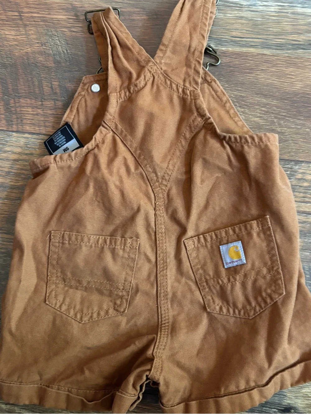 Carhartt ruffle accent bib overall shorts girl size 9 months
